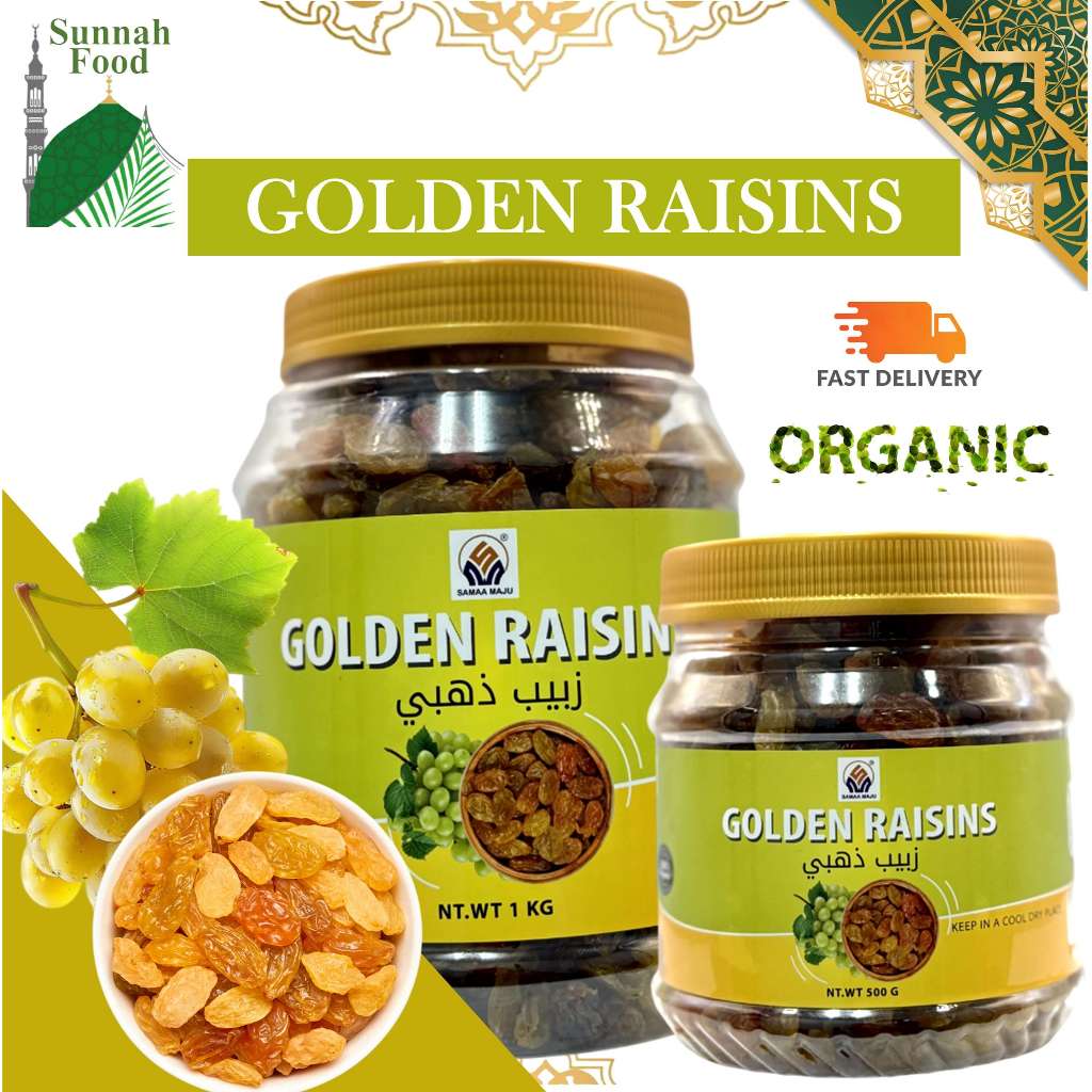 Jumbo Golden Raisin | Kismis Emas Premium | 250g 500g 1kg | Sweet Snack ...