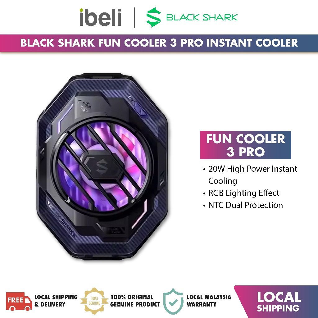 Black Shark Fun Cooler 3 Pro | 20w Instant Cooling | RGB Lighting ...