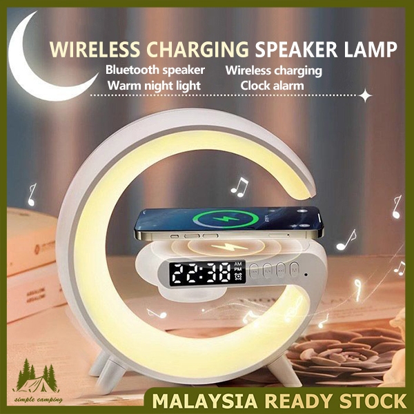 Wireless Bluetooth Speaker with wireless Charger LED Light Portable ...