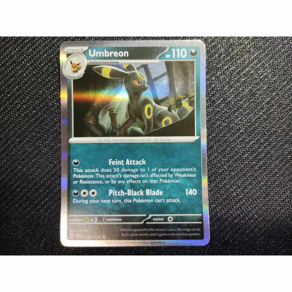 059 131 pokemon card Scarlet and Violet Prismatic Evolutions Umbreon #059/131 Pokeb  Rotterdam Comics Black Blade During your next turn Pokemon TCG - Umbreon Holo