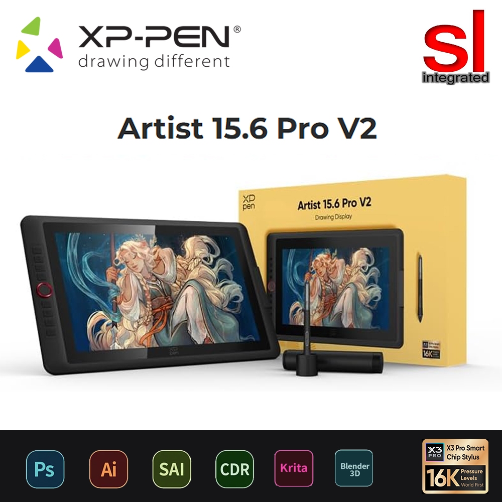 XP-Pen Artist 15.6 Pro V2 15.6'' FHD IPS Display Drawing Tablet ...