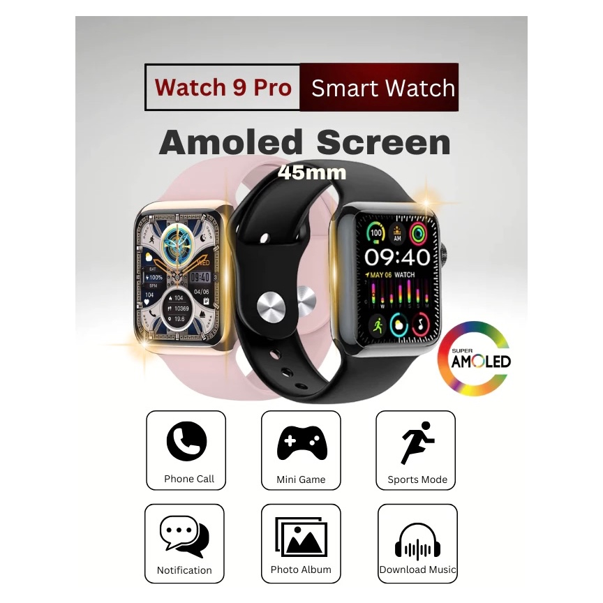 WATCH 9 PRO MINI 45MM SMART WATCH | Shopee Malaysia