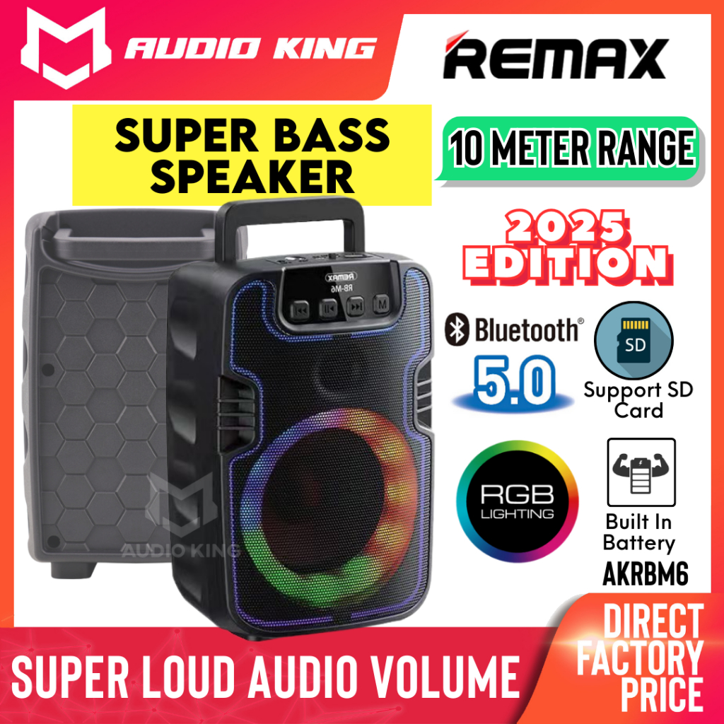 REMAX Bluetooth Party Speaker Super Bass Power Stereo HD Wireless ...