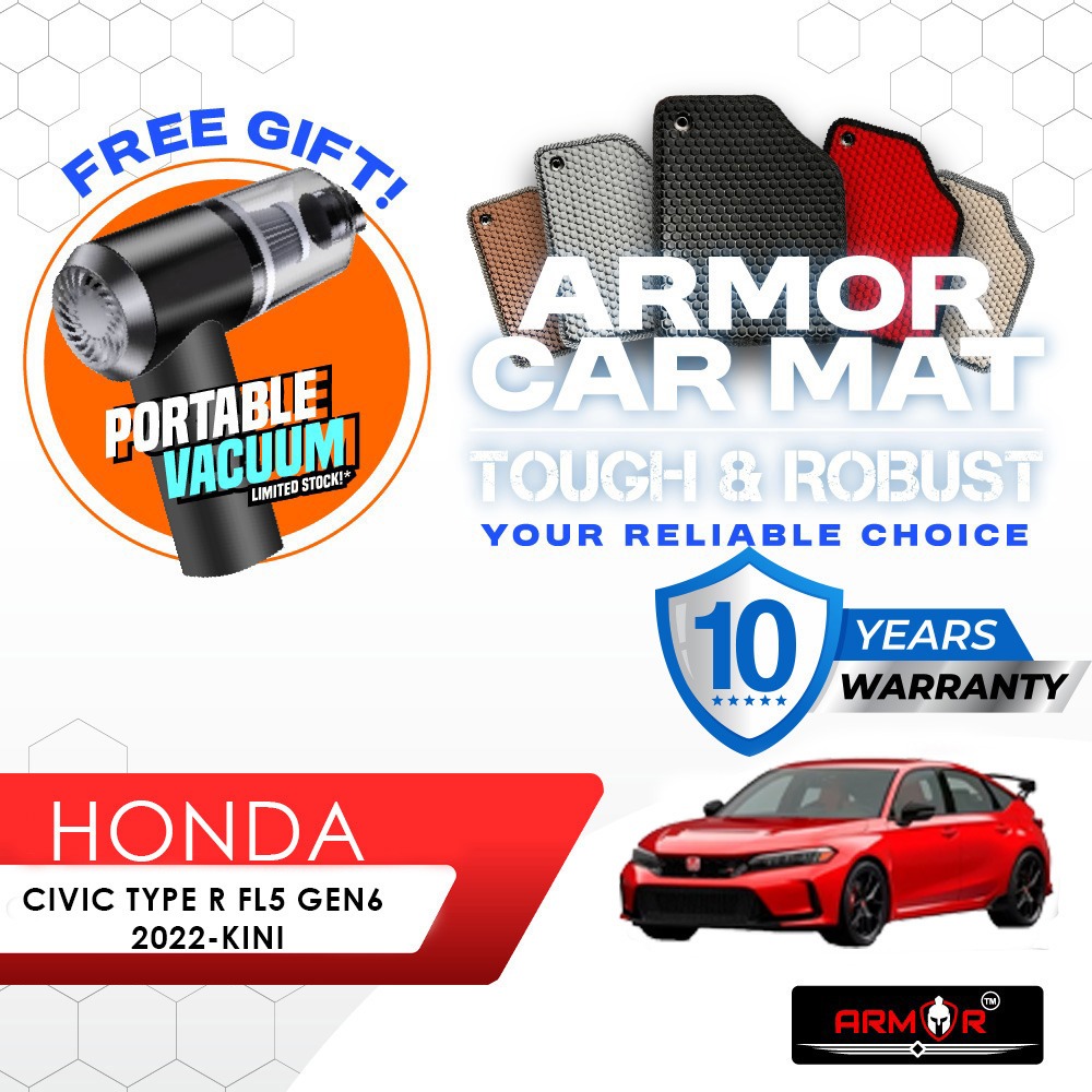 Armor Honda Civic Type R FL5 Gen6 2022-kini Carpet Kereta Alas Kaki Car ...
