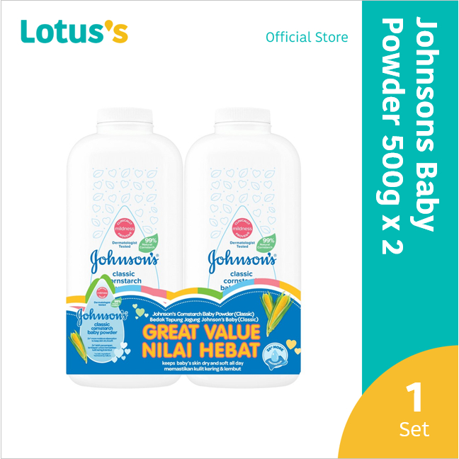 Johnson's Baby Regular Powder 500g x 2 | Shopee Malaysia