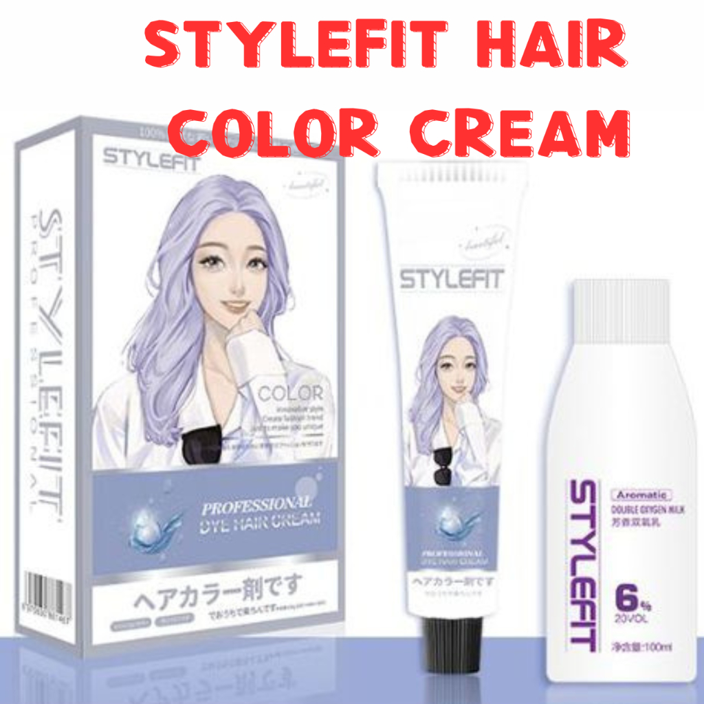 Stylefit Fashion Color Dye Cream HAIR DYE PEWARNA Rambut染发膏护色遮盖白发无氨染发剂 ...