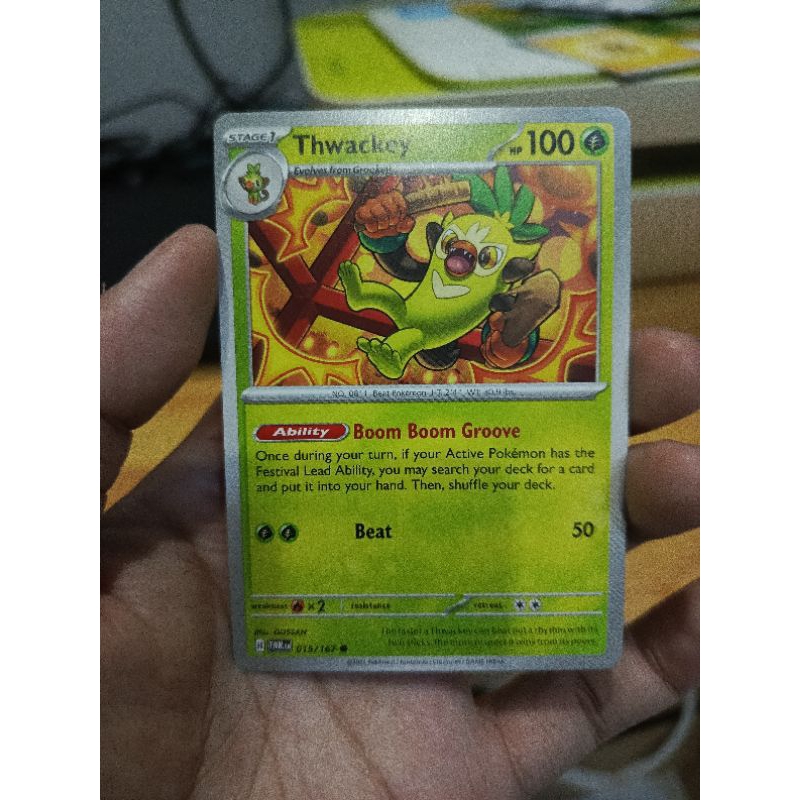 thwackey pokemon card 13/202 Sword and Shield Base Set Reverse Holo Uncommon Pokemo  Kawaii Collector Pokmon Hit Points100 HP Form Thwackey  Japan Pop Mart