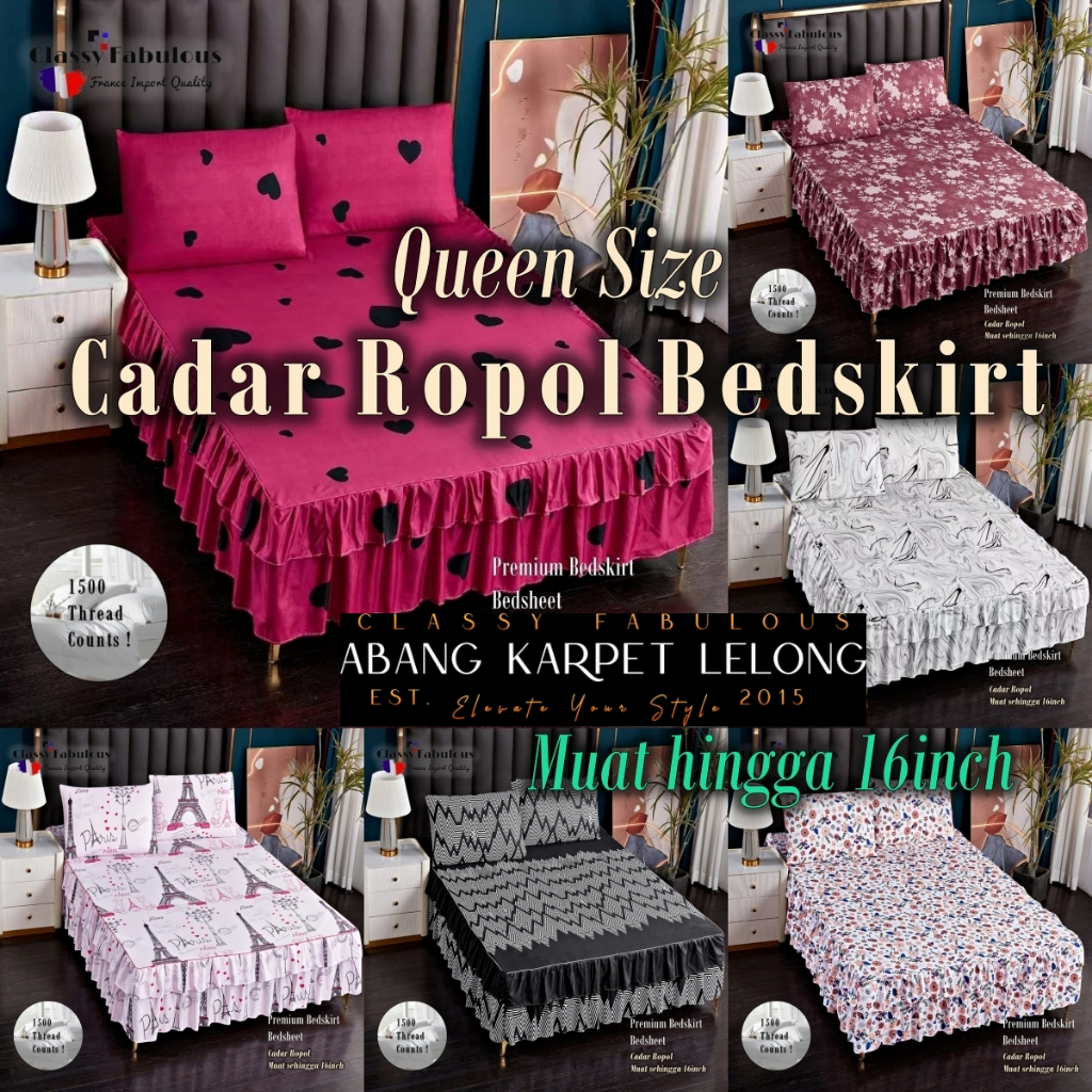 CLASSY Cadar Ropol 3in1 Set 16inch Tinggi Soft Cotton 1500 TC | Shopee ...