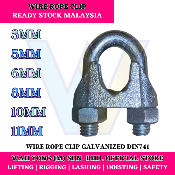 KLIP KABEL DAWAI / PENJEPIT TALI DAWAI / WIRE ROPE CLIP / WIRE ROPE ...