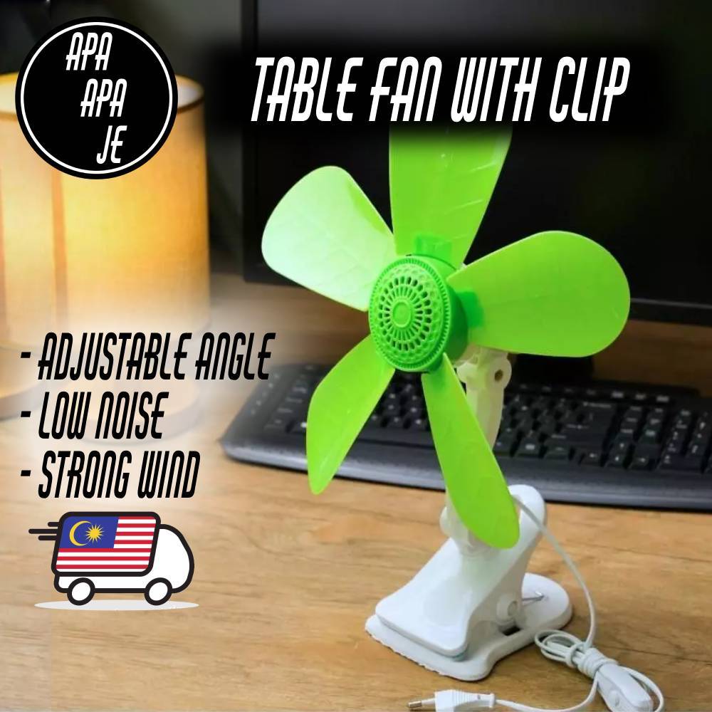 Portable 4in1 5 Soft Blades Adjustable Mini Fan 15W Table Clip Fan Wall ...