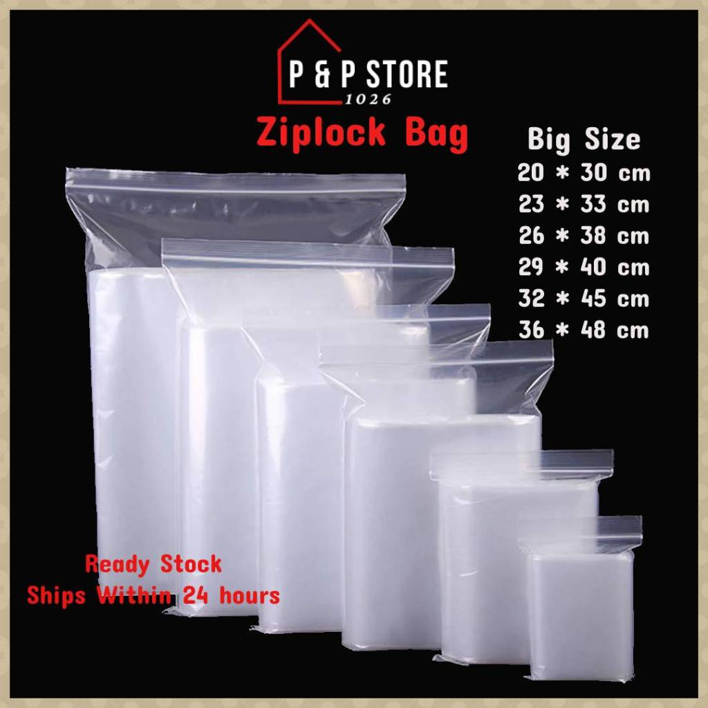 Zipper Bag Sizes Zip Lock Plastic Sizes 100pcs) Big Size Plastik