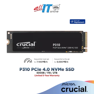 Crucial P310 PCIe Gen4 NVMe 2280 M.2 SSD Solid State Drive For PC / Laptop (500GB / 1TB /2TB)