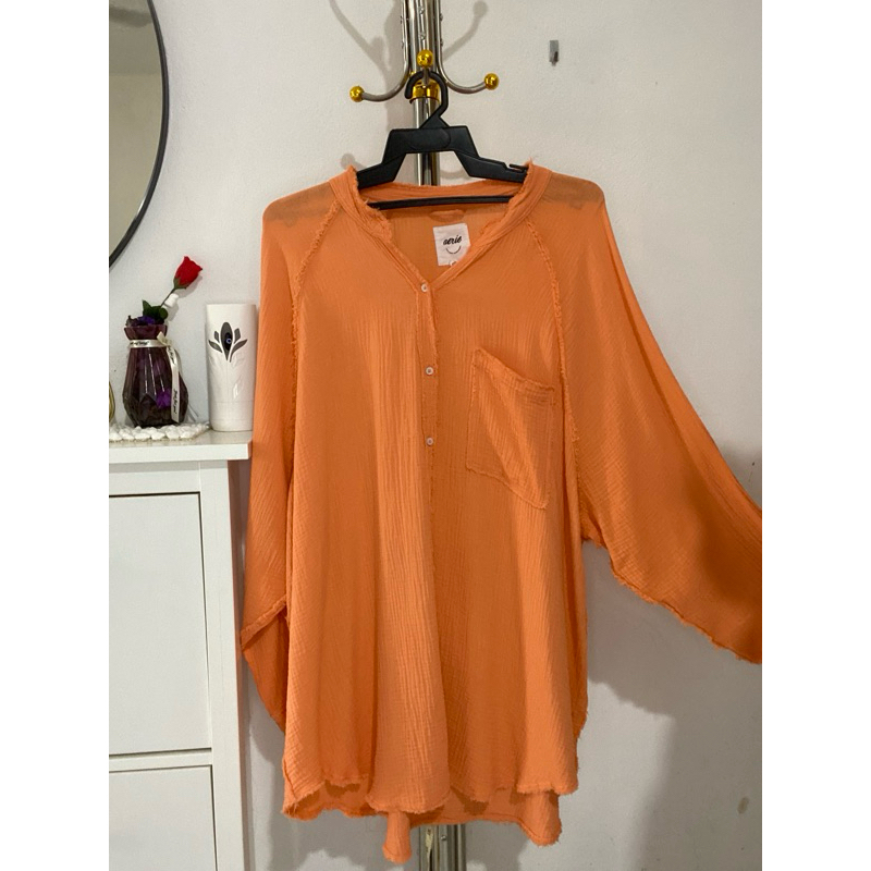 🎀 PIT 30 ( TAG XXL ) COTTON BLOUSE KEMEJA LIKE NEW - sila baca detail ...