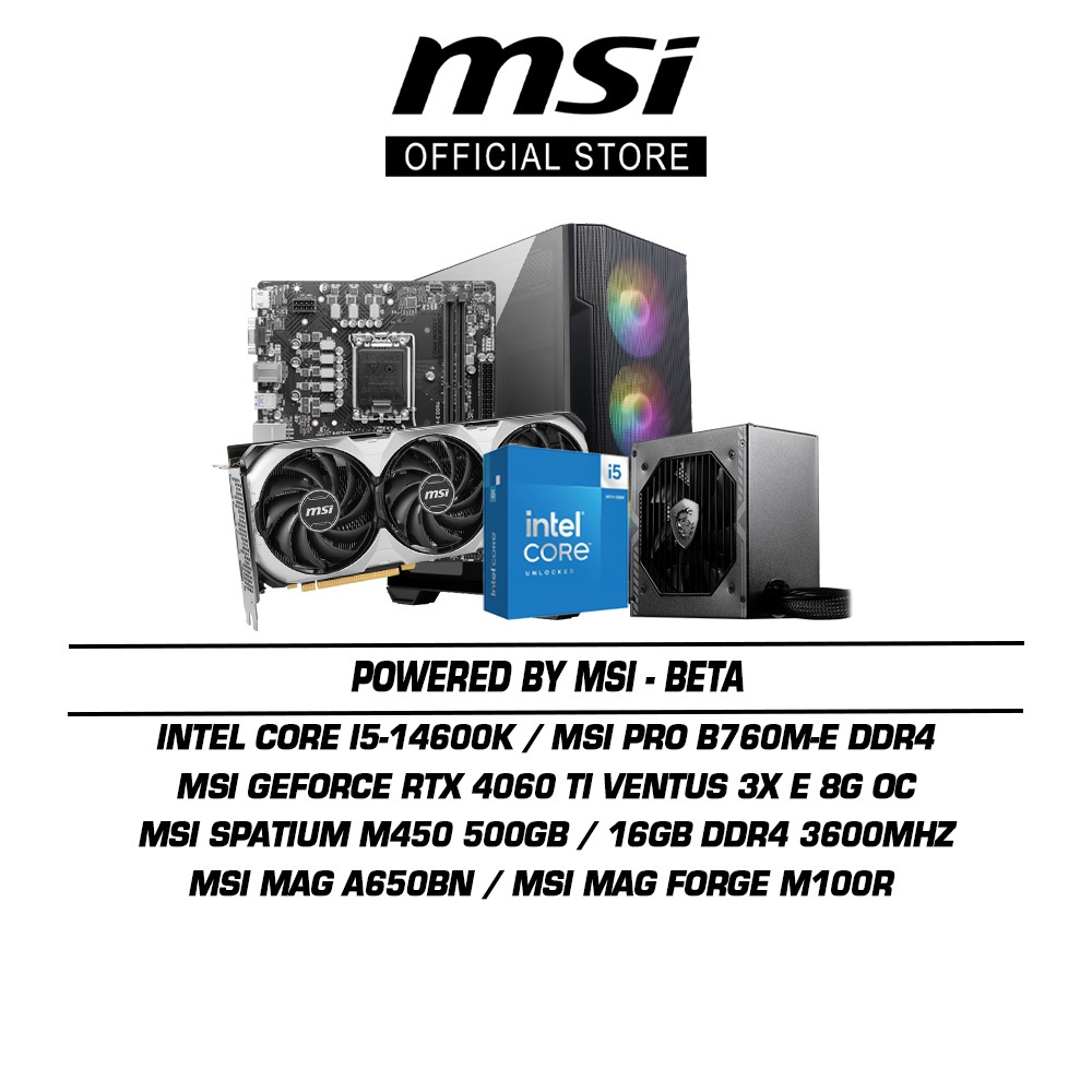 MSI Gaming PC Set BETA [Powered By MSI] | Shopee Malaysia