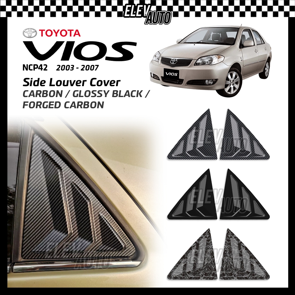 Toyota Vios NCP42 2003 - 2007 Side Louver Cover Triangle Window Shark ...