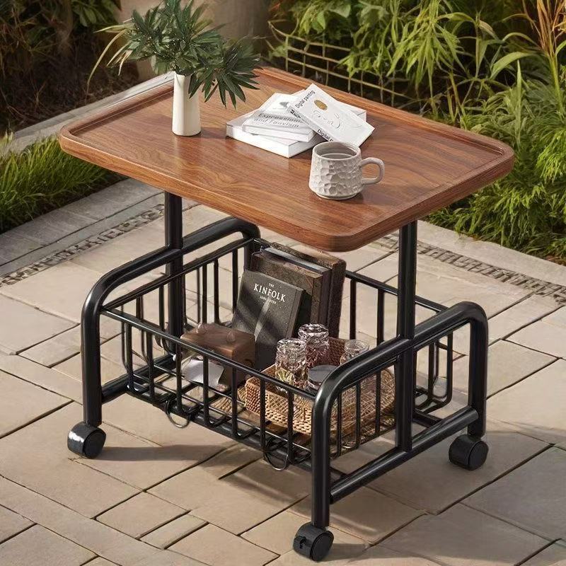 Tea Table Living Room Home Creative Sofa Mobile With Wheels Bedroom Tea ...