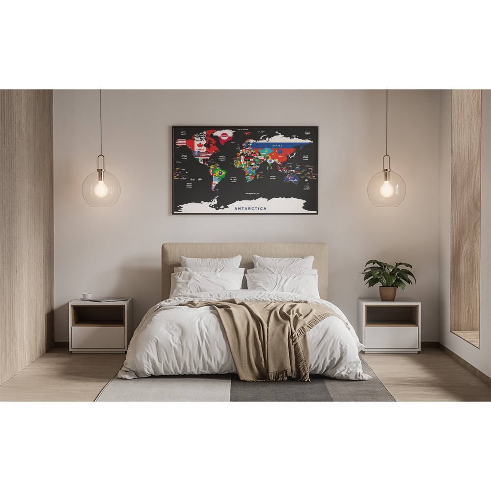 World Map- Educational Map Large Poster Prints Home Wall Decor | Shopee ...