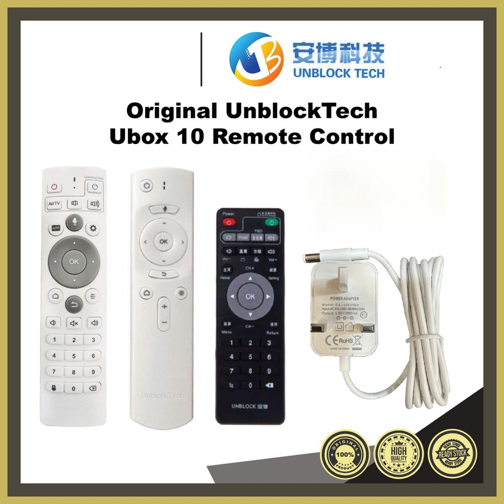 Original Remote Control Power Adapter for UNBLOCKTECH UBOX TVBox ...