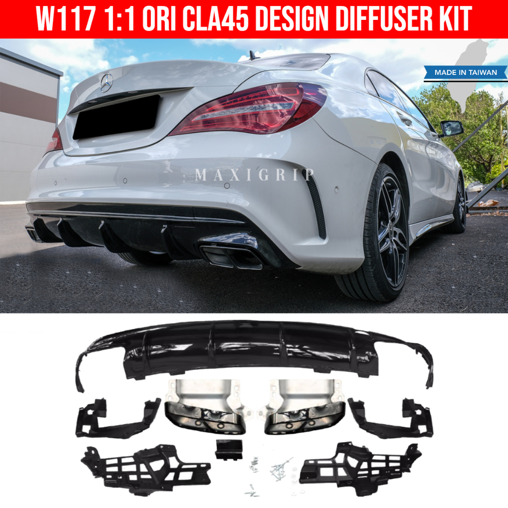 Mercedes Benz W117 CLA45 Rear diffuser kit AMG line exhaust tips CLA180 ...