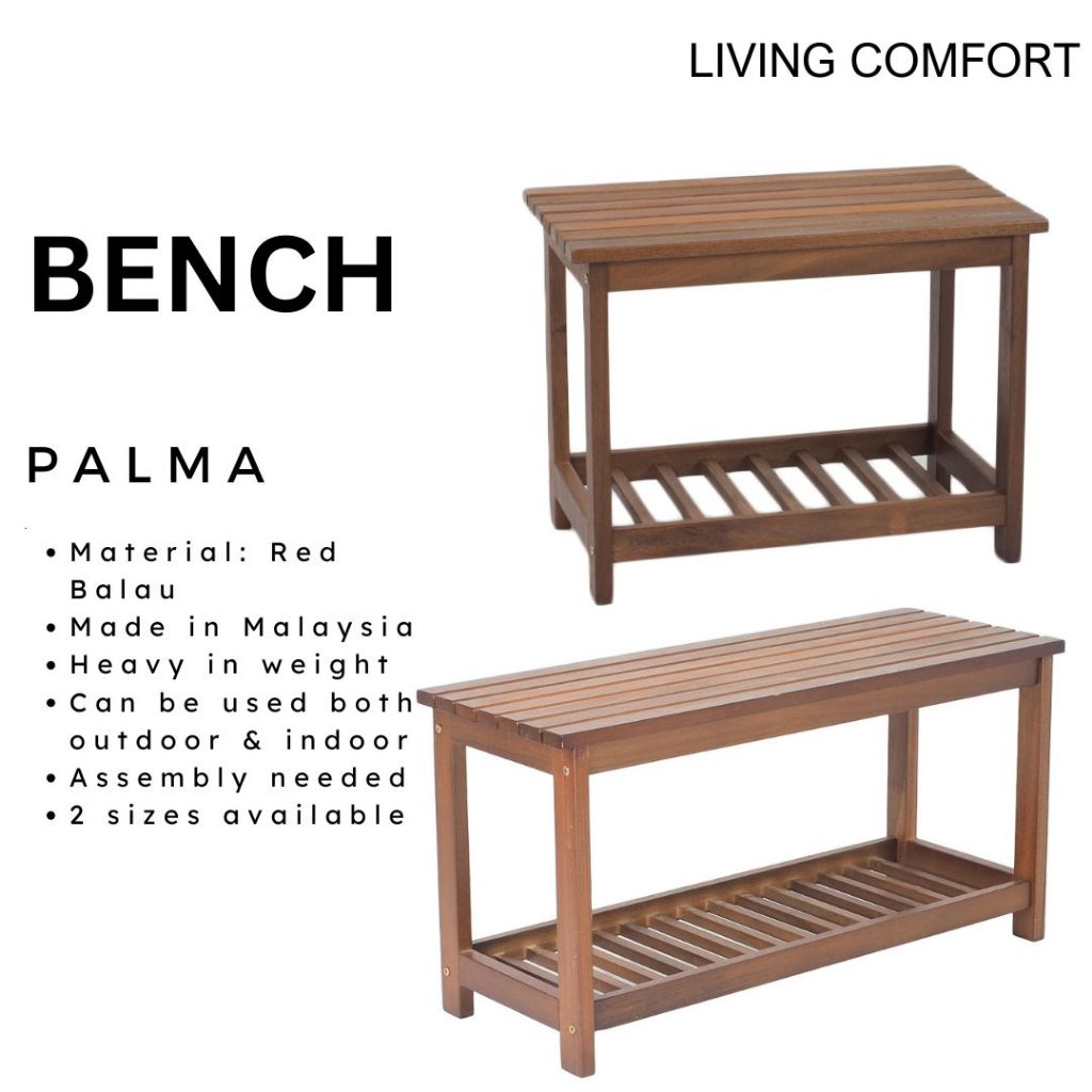 PALMA Red Balau Wooden Bench / Outdoor Bench / Patio Solid Wood Bench ...