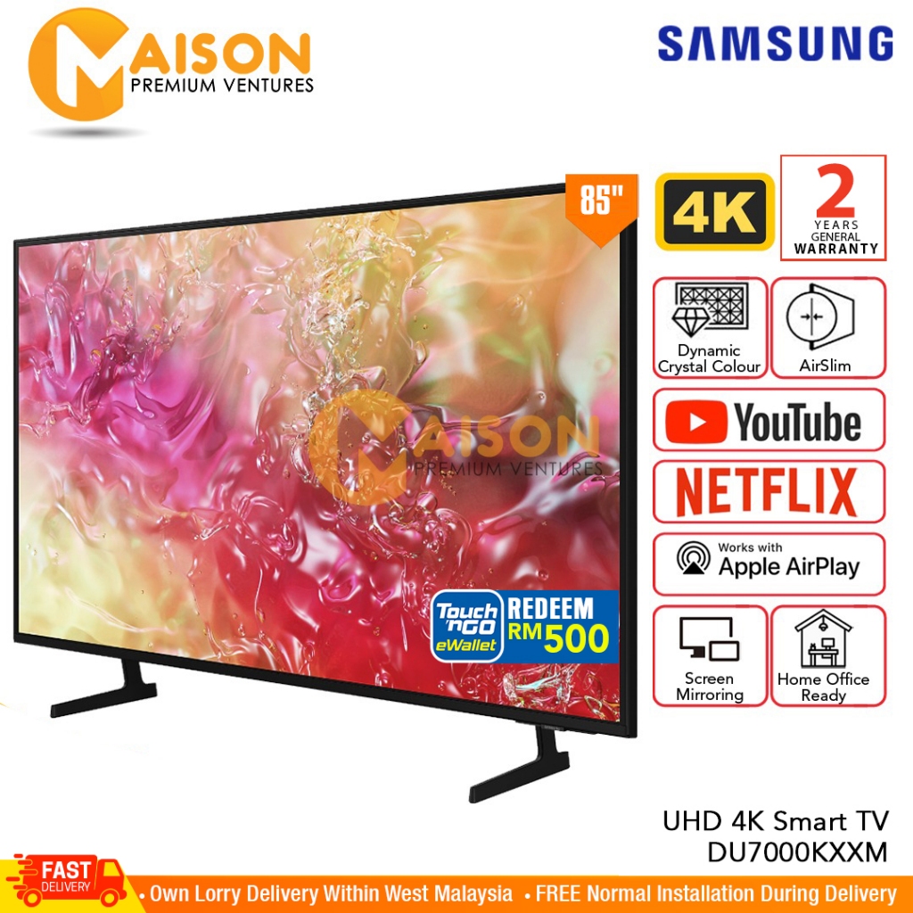 Samsung 85" 4K UHD Smart TV UA85DU7000KXXM | Shopee Malaysia