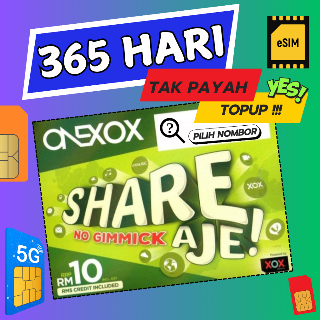 🔥 XOX ONEXOX SIMCARD 365 Hari Aktif | Simkad Prepaid CELCOM Coverage ...