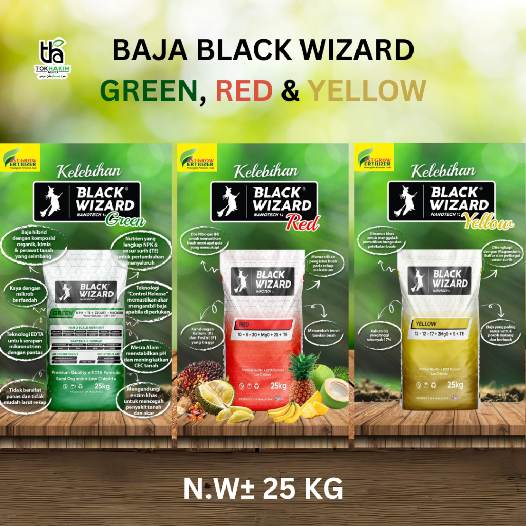 Baja Premium BLACK WIZARD Green Red Yellow / Baja Serbaguna (25kg ...