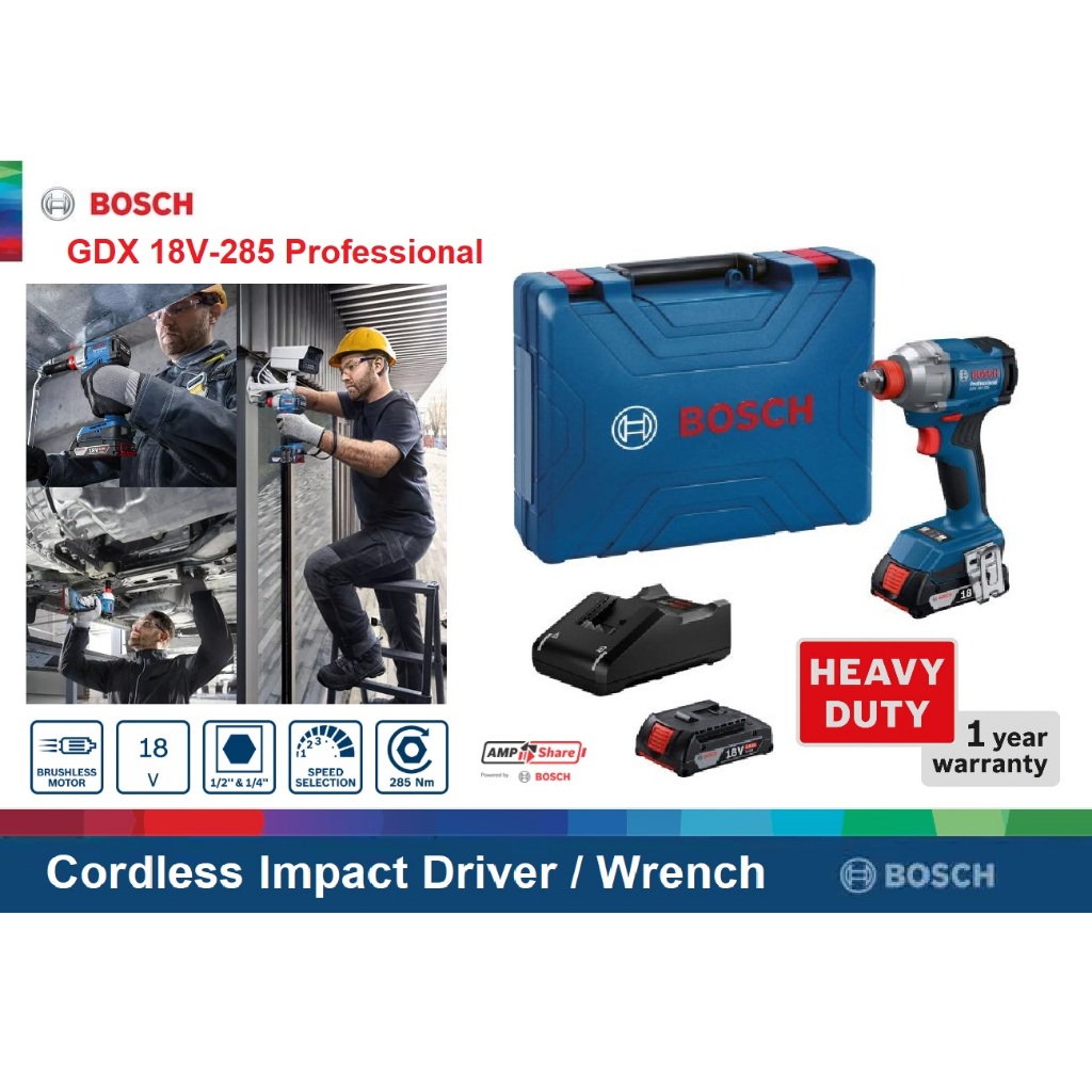 Bosch GDX 18V-285 Akku-Schlagschrauber - 285Nm Profi-Werkzeug Set
