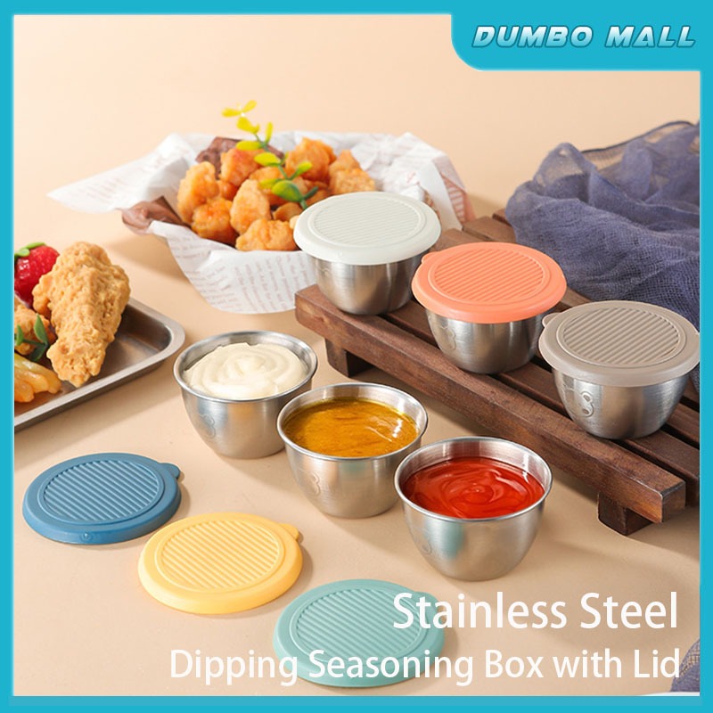 Dipping Seasoning Box With Lid 304 Stainless Steel Mini Food Storage ...