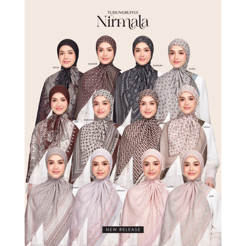 Tudung ruffle NIRMALA collection tudung bawal cotton white label ...