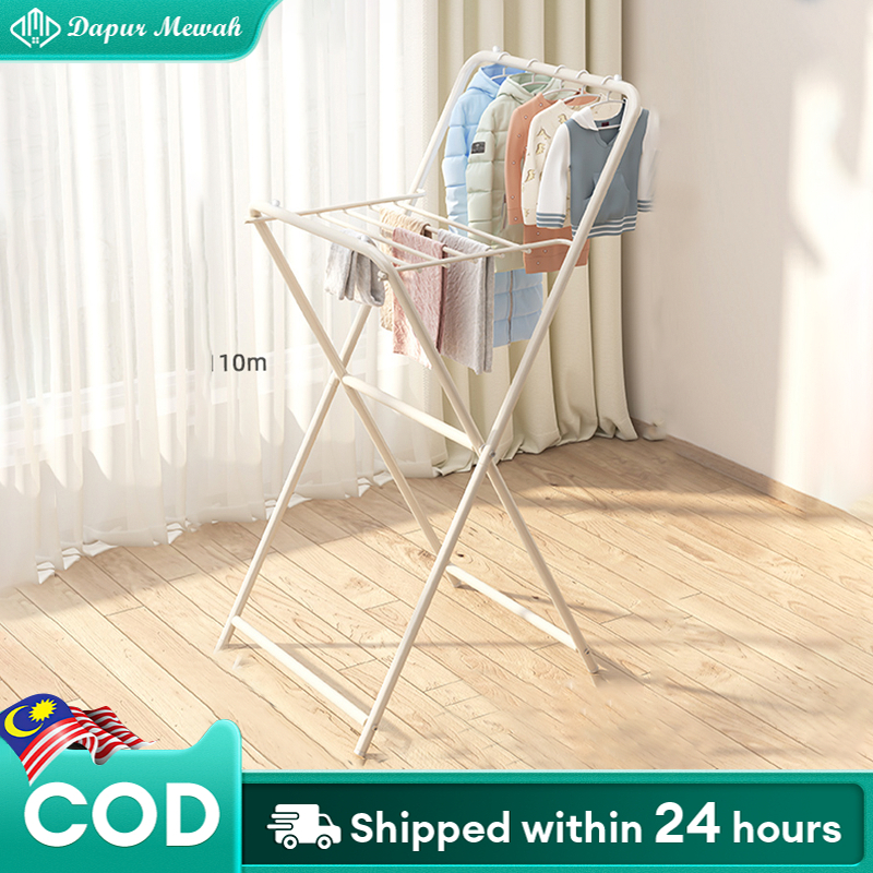 Clothes Drying Rack Rak Space-Saving DesignIron Foldable Heavy Duty ...