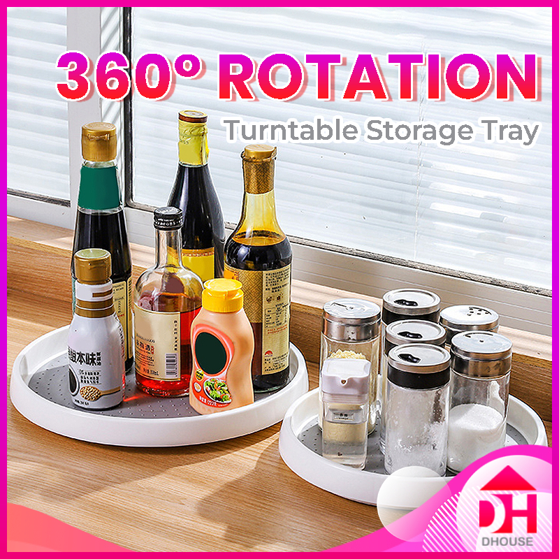 360° Rotating Storage Tray Condiment Turntable Storage Rack Non-Skid ...