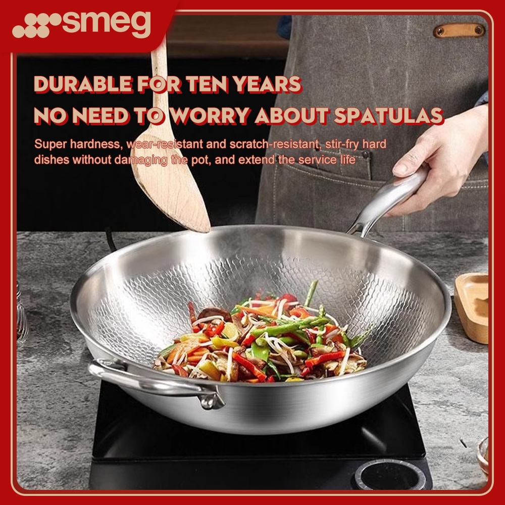 Non-Stick Pan Uncoated Titanium Pan fish scale hammer pattern titanium ...