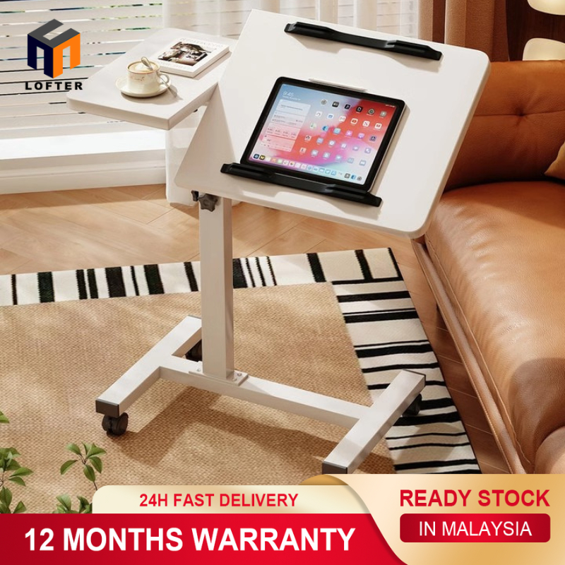 【Ready Stock】 Foldable Liftable Laptop Table Desk Bedside Table with 4 ...