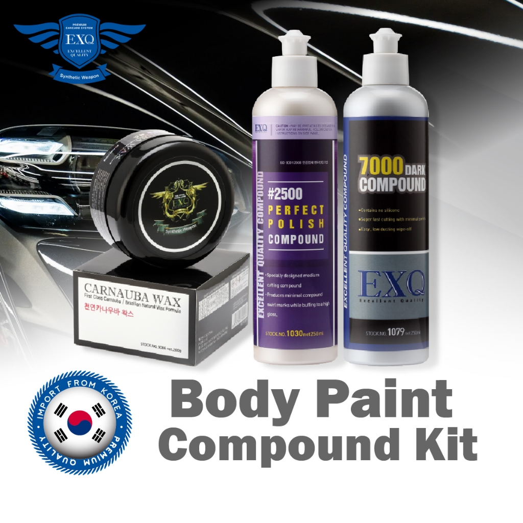 EXQ [Combo Set] 3 In 1 Paint Shop Rubbing Compound 2500 + 7000 Dark ...