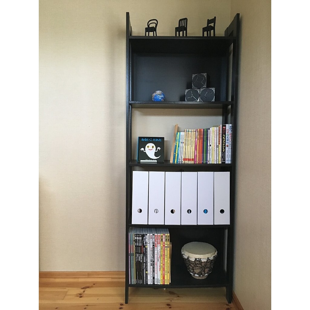 LAIVA 62x24x165cm Bookcase Black-Brown Multipurpose Storage Cabinet ...