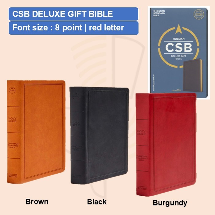 CSB Deluxe Gift Bible | Leathersoft | Red Letter | Font 8 | Shopee Malaysia