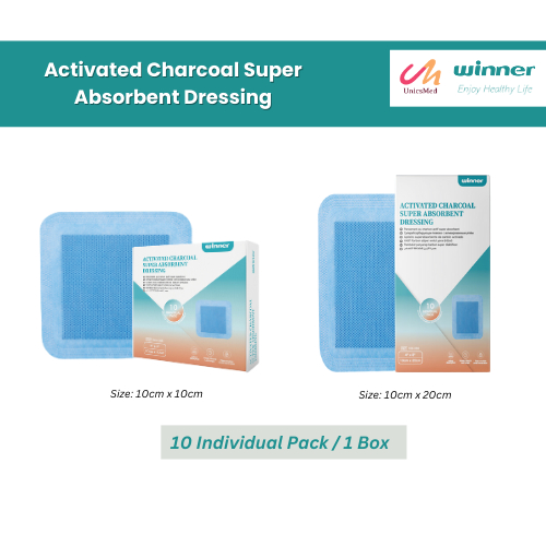 WINNER Activated Charcoal Super Absorbent Dressing [1 Box] | Shopee ...