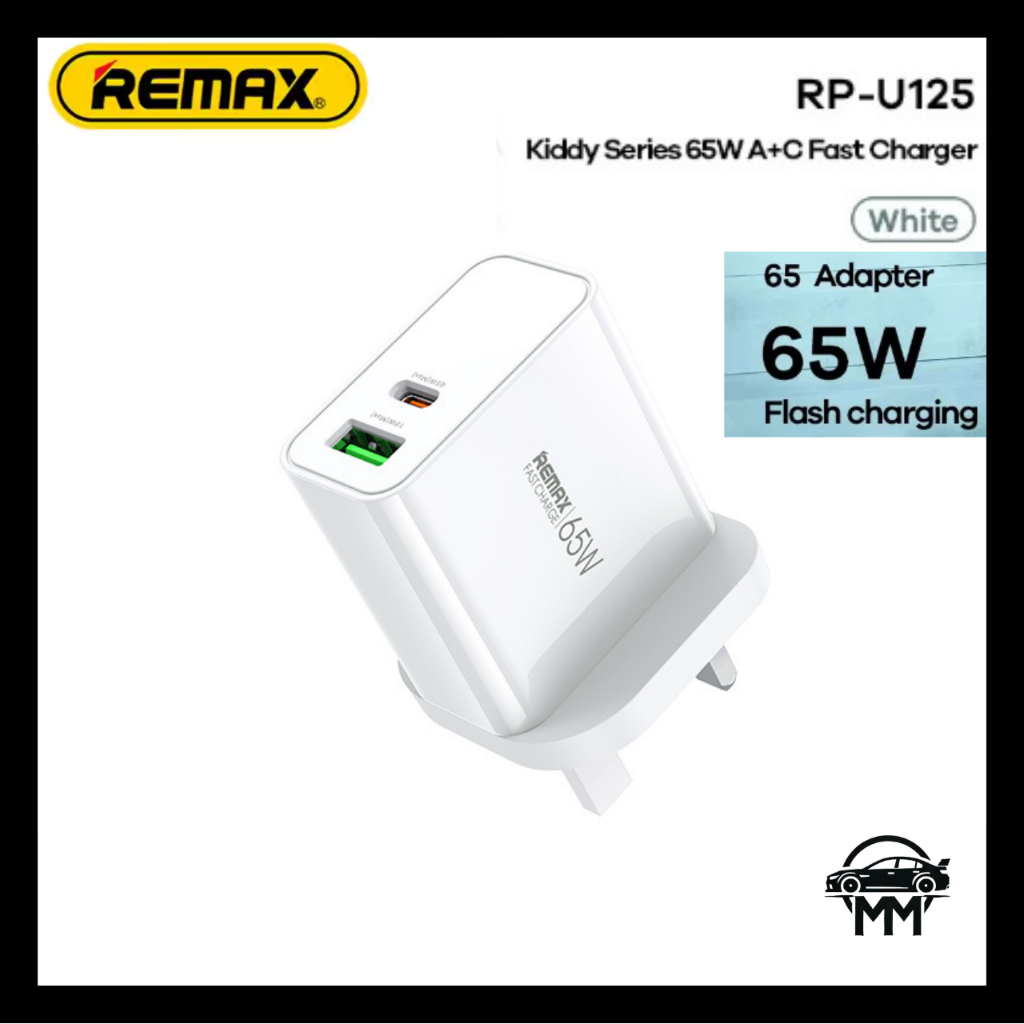 REMAX RP-U125 KIDDY SERIES 65W A+C SUPER FAST CHARGER UK | Shopee Malaysia