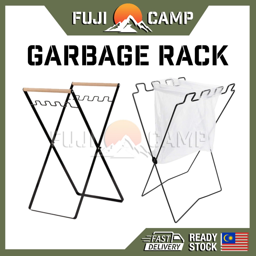 🏕️READY STOCK🏕️Foldable Garbage Frame Rack Camping Trash Bag Bin ...