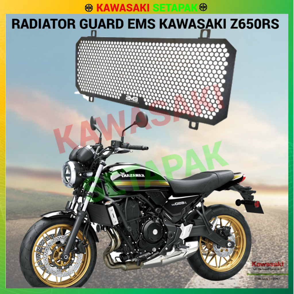 RADIATOR GUARD EMS KAWASAKI Z650RS (BLACK) | Shopee Malaysia