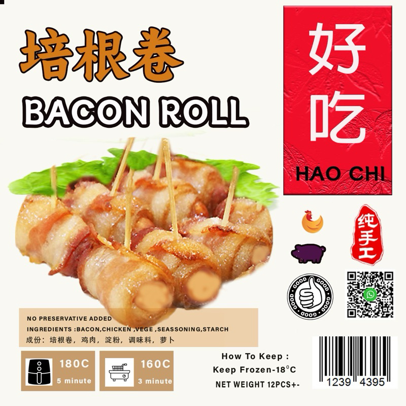 #好吃#HAOCHI Bacon Roll #Daging roll #培根卷 10pcs | Shopee Malaysia