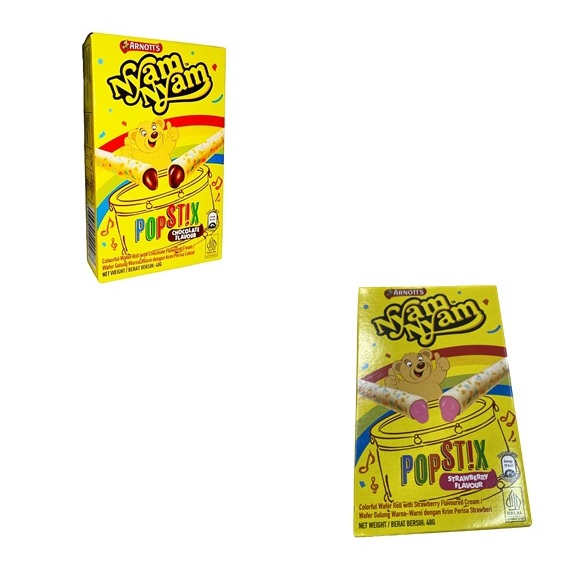 NYAM NYAM POPSTIX CHOCOLATE/STRAWBERRY 48G | Shopee Malaysia