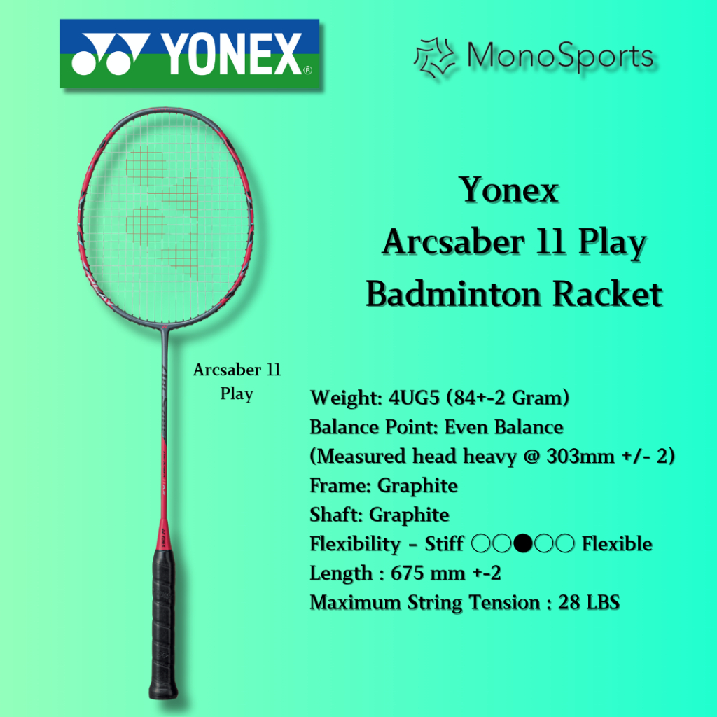 Monosports Yonex Arcsaber 11 Play Badminton Racket Even Balance 100% ...