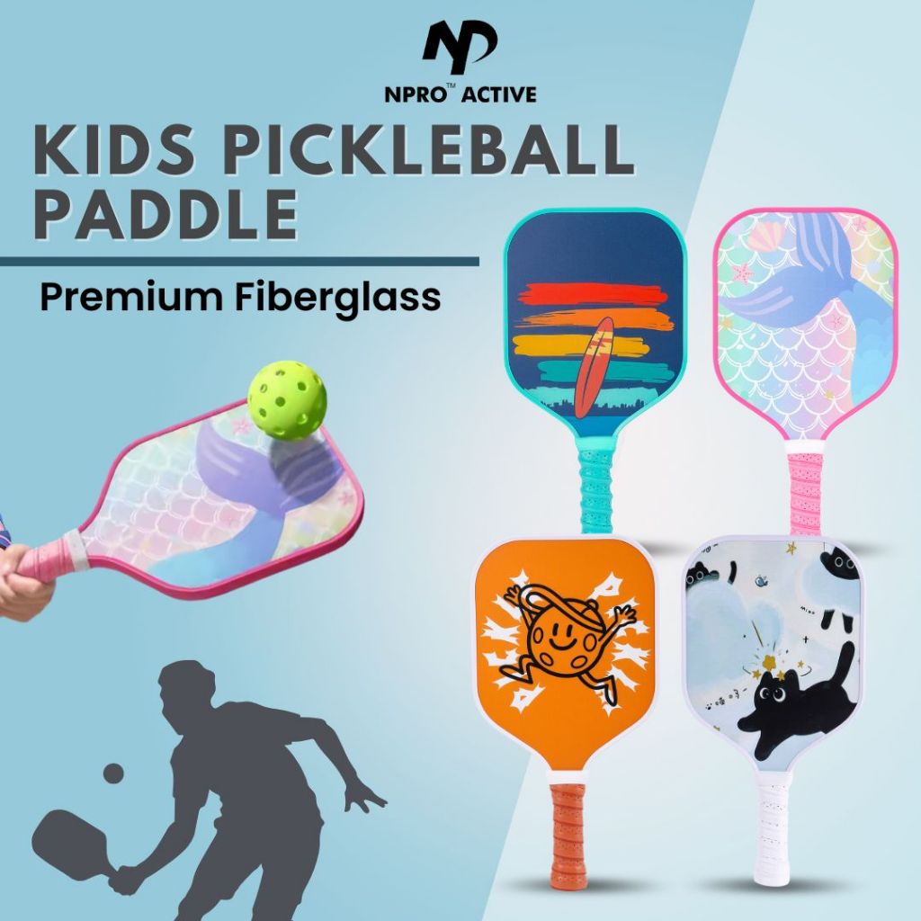 NPRO Kids Pickleball Paddle Glass Fiber Racket for Kids Kid Beginners ...