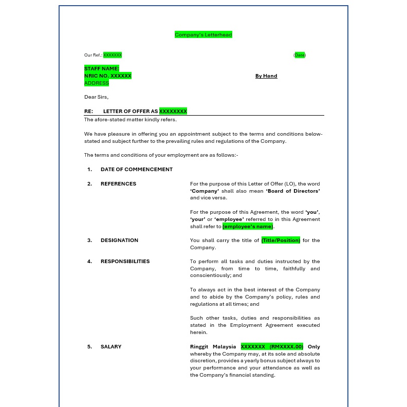 D2A: LETTER OFFER EMPLOYMENT FOR TOP MANAGEMENT (ENGLISH VERSION ...