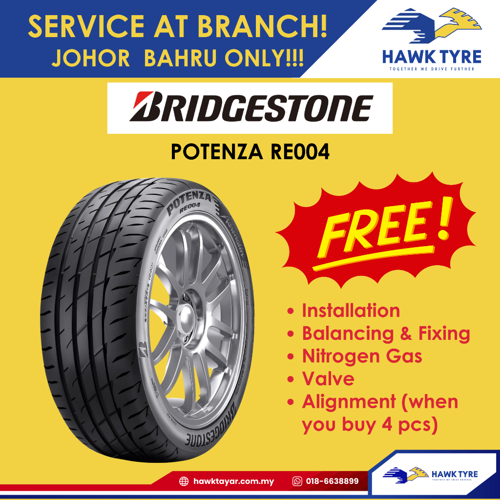 Bridgestone Tyres/Tayar Potenza RE004 195/50R15 195/55R15 195/50R16 205 ...