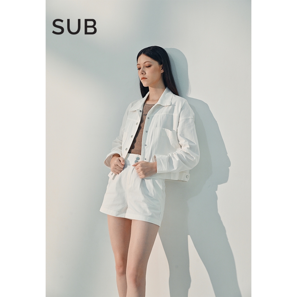 SUB Women Oversized Denim Jacket - White - 410261 | Shopee Malaysia