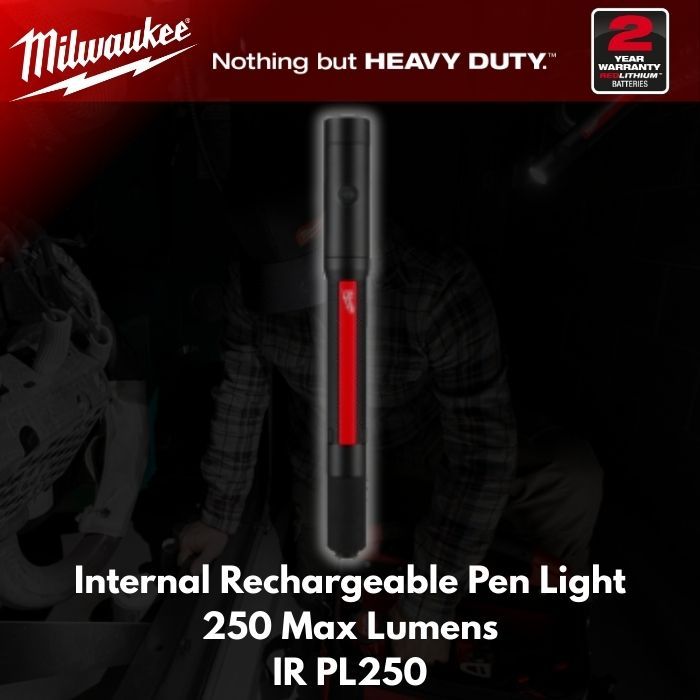Original Milwaukee Internal Rechargeable 250 Max Lumens Pen Light (IR ...