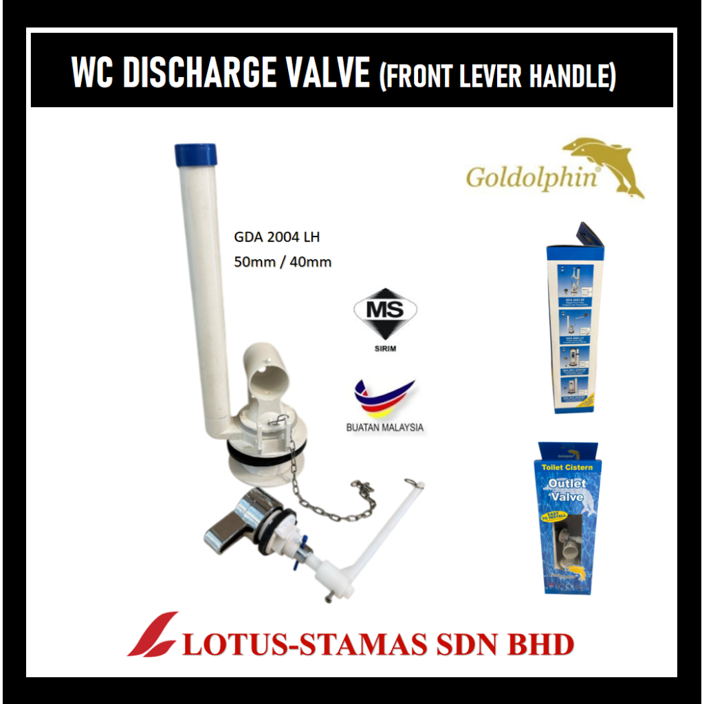 Goldolphin GDA2004LH Outlet Valve / Toilet Flapper Flush Valve complete ...